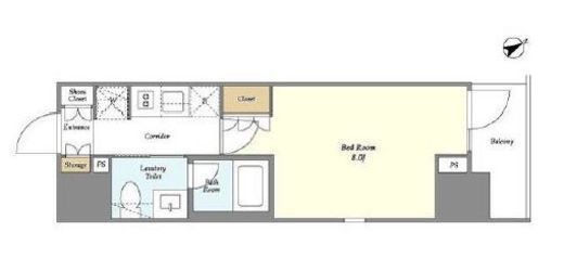 ジオエント門前仲町　1103号室　間取り
