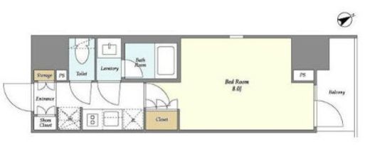 ジオエント門前仲町　405号室　間取り