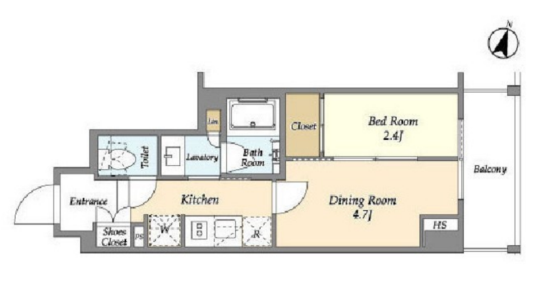 ジオエント山吹神楽坂　204号室　間取り