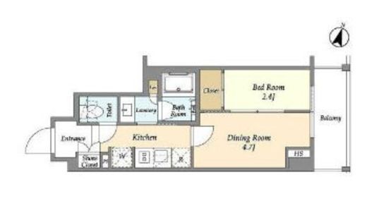 ジオエント山吹神楽坂　102号室　間取り