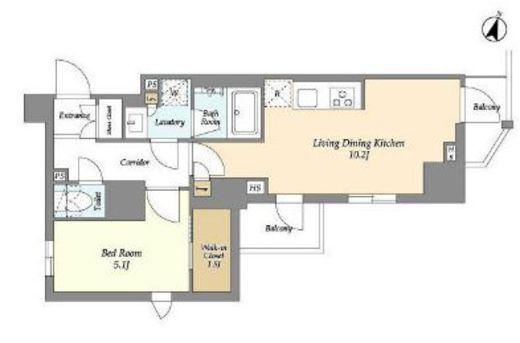 ジオエント山吹神楽坂　206号室　間取り