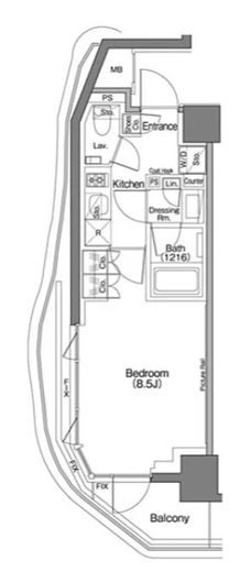 ザ・パークハビオSOHO祐天寺　301号室　間取り