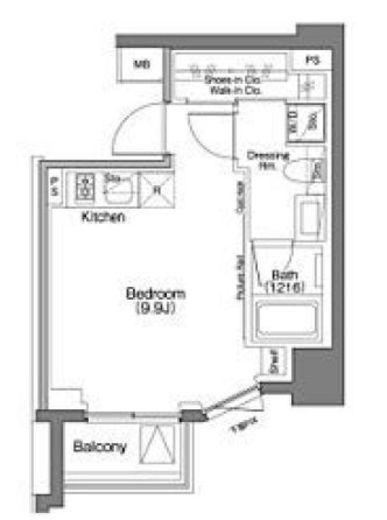 ザ・パークハビオSOHO祐天寺　608号室　間取り