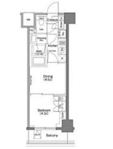 ザ・パークハビオSOHO祐天寺　705号室　間取り