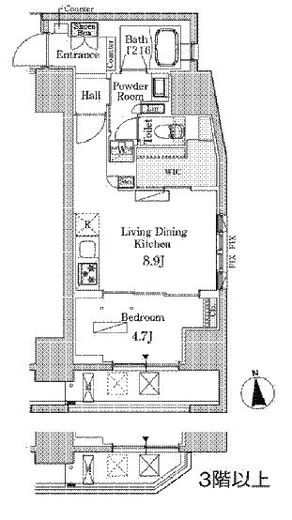 ルジュール神田須田町　1104号室　間取り
