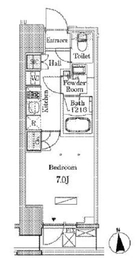 ルジュール神田須田町　1202号室　間取り