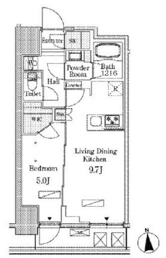 ルジュール神田須田町　1502号室　間取り