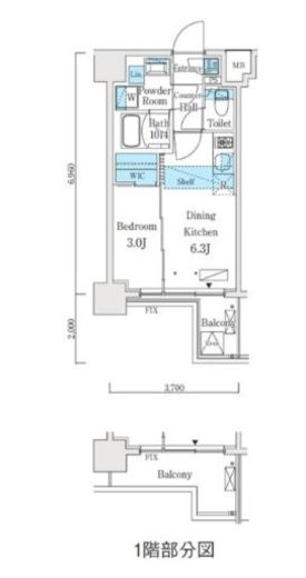 リビオメゾン新大橋　205号室　間取り