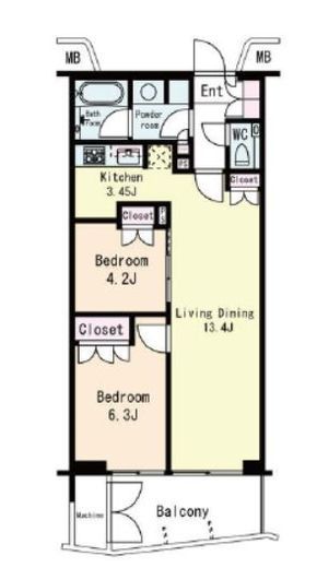代々木参宮橋テラス　202号室　間取り