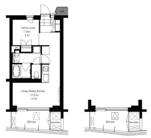 代々木参宮橋テラス　216号室　間取り