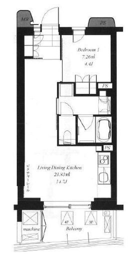 代々木参宮橋テラス　419号室　間取り