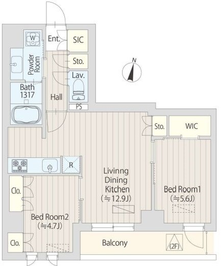 ファレール笹塚Ⅱ　402号室　間取り