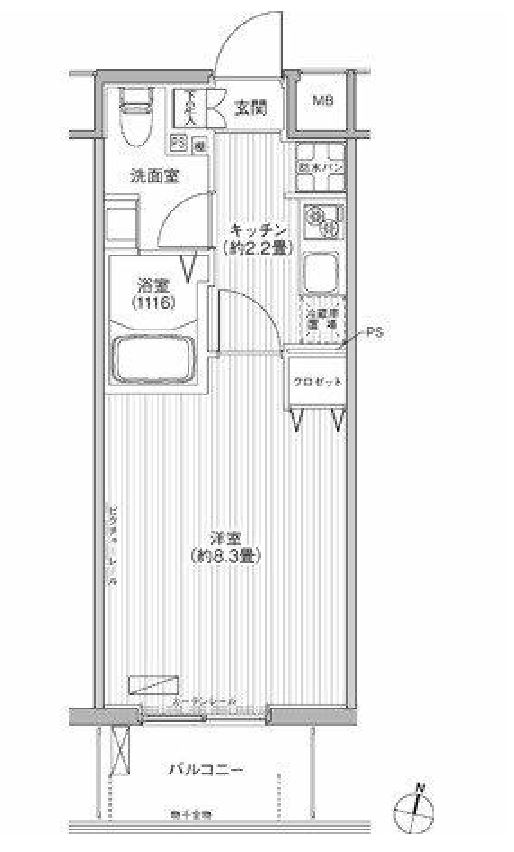 カナーリス月島　702号室　間取り