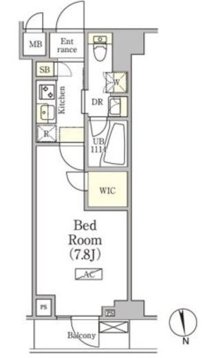 アジールコート品川中延サウス　802号室　間取り