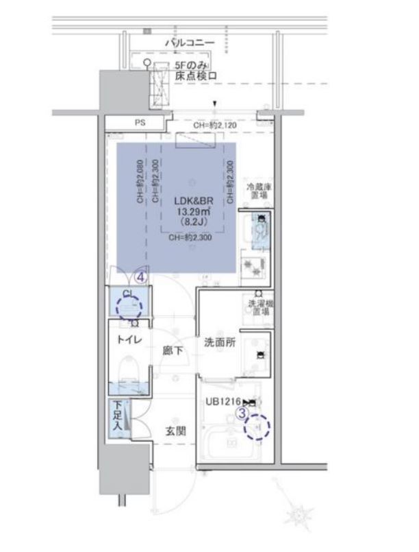 シティタワー新宿　1614号室　間取り
