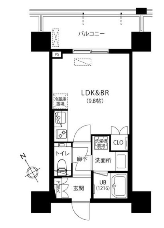シティタワー新宿　1213号室　間取り