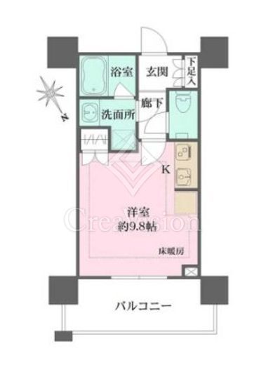 シティタワー新宿　1213号室　間取り