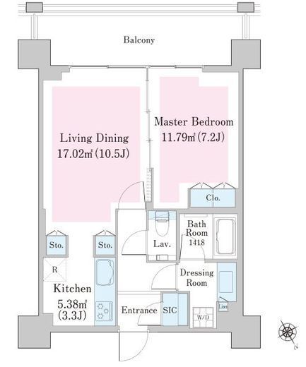 シティタワー新宿　1306号室　間取り