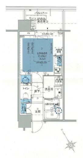 シティタワー新宿　915号室　間取り