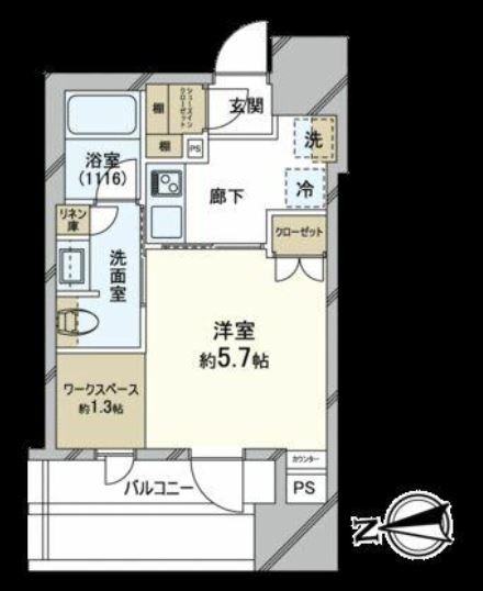 リビオレゾン三田　5F号室　間取り
