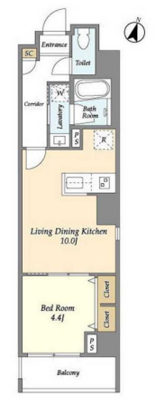 トラバース門前仲町　606号室　間取り