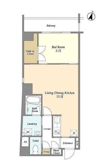 トラバース門前仲町　301号室　間取り