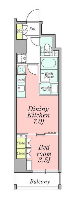 クレストコート新宿山吹町　102号室　間取り