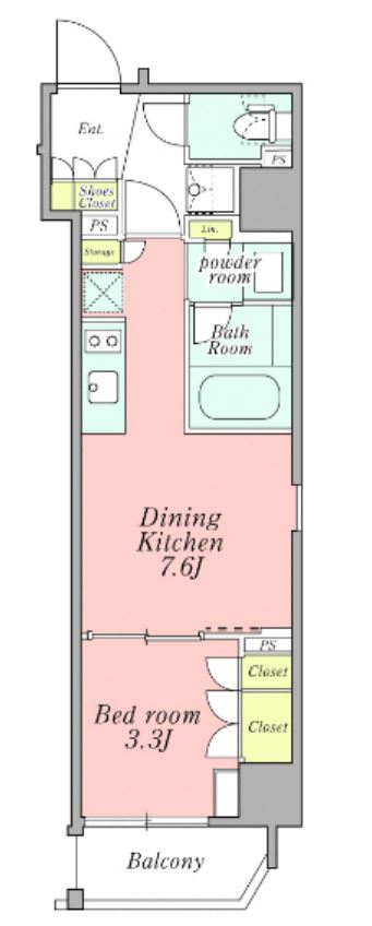 クレストコート新宿山吹町　701号室　間取り