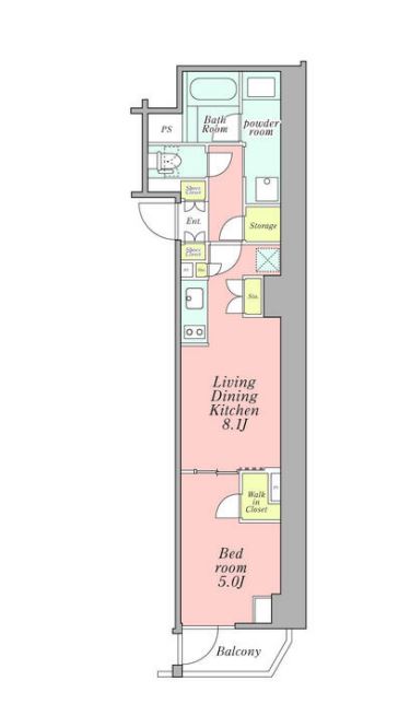 クレストコート新宿山吹町　504号室　間取り