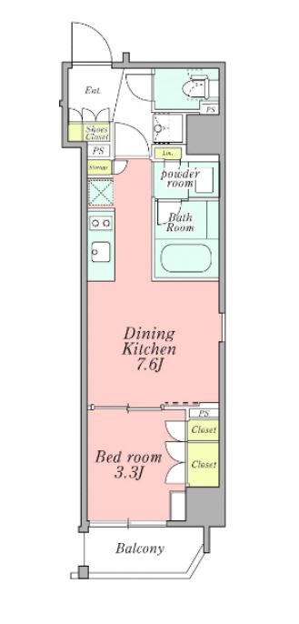 クレストコート新宿山吹町　601号室　間取り