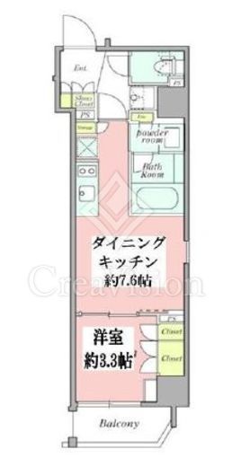 クレストコート新宿山吹町　201号室　間取り