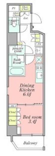 クレストコート新宿山吹町　206号室　間取り