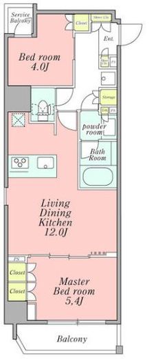 クレストコート新宿山吹町　403号室　間取り