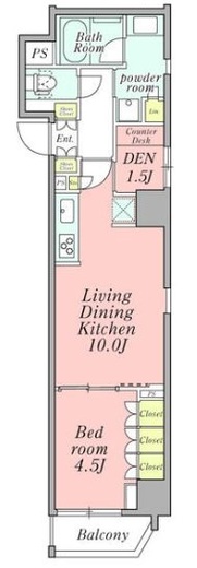 クレストコート新宿山吹町　404号室　間取り