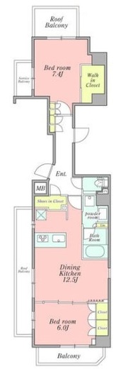 クレストコート新宿山吹町　901号室　間取り