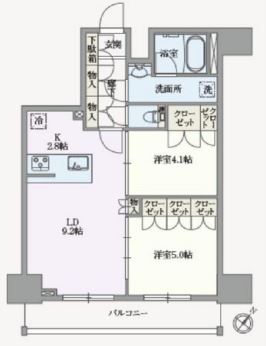 アジールコート汐浜キャナル　1207号室　間取り