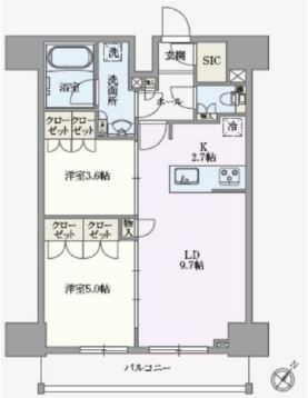 アジールコート汐浜キャナル　1205号室　間取り