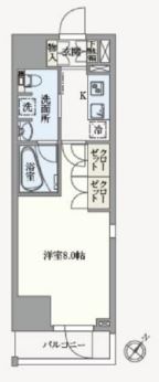 アジールコート汐浜キャナル　813号室　間取り
