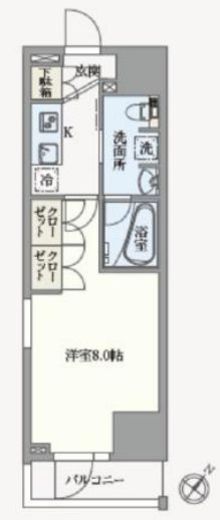 アジールコート汐浜キャナル　1203号室　間取り