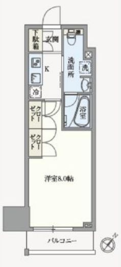 アジールコート汐浜キャナル　204号室　間取り