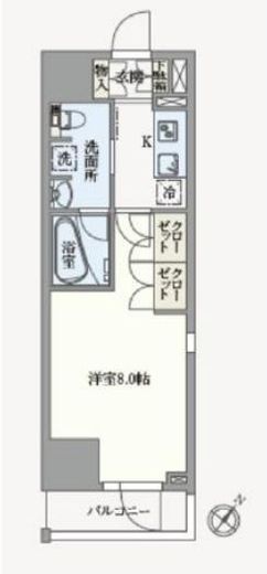 アジールコート汐浜キャナル　213号室　間取り