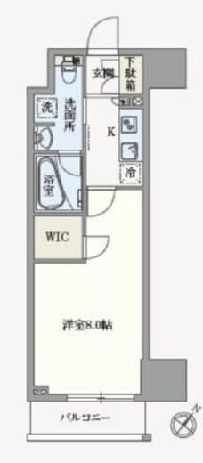 アジールコート汐浜キャナル　512号室　間取り