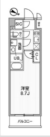 ALTERNA北品川（オルタナ北品川）　804号室　間取り