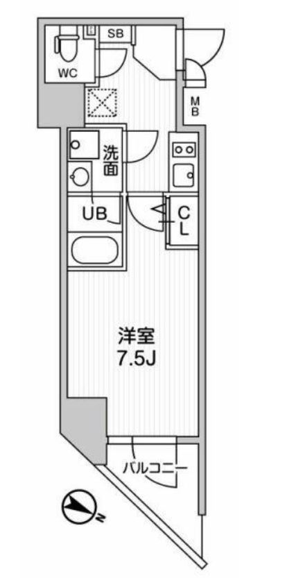 ALTERNA北品川（オルタナ北品川）　1206号室　間取り