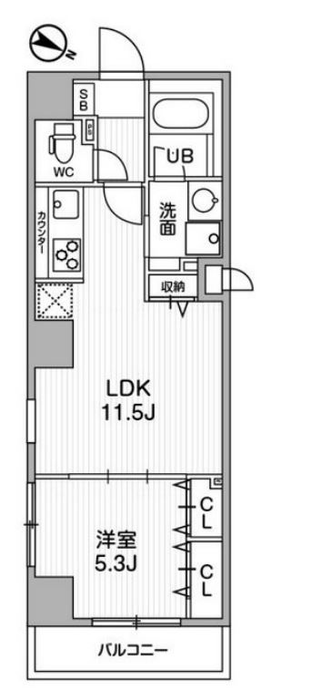ALTERNA北品川（オルタナ北品川）　1501号室　間取り
