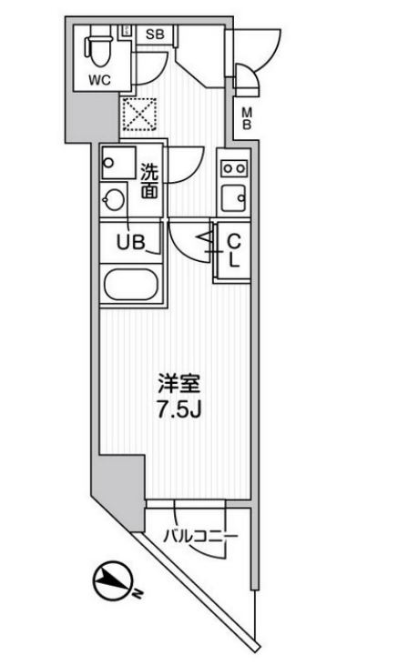 ALTERNA北品川（オルタナ北品川）　406号室　間取り