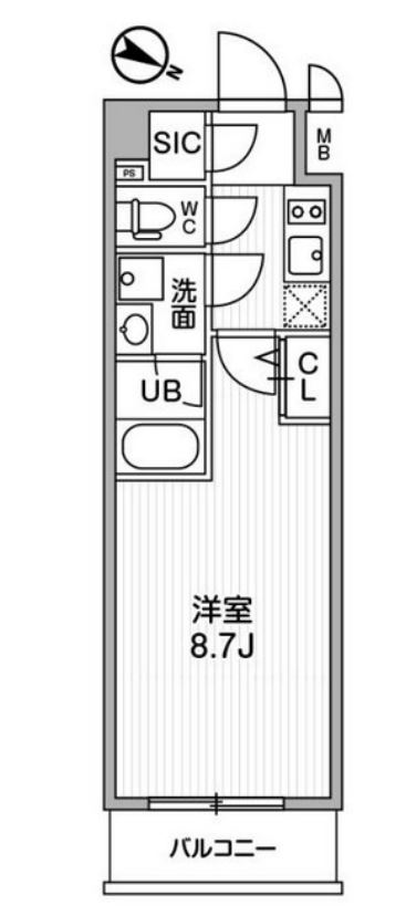 ALTERNA北品川（オルタナ北品川）　1204号室　間取り