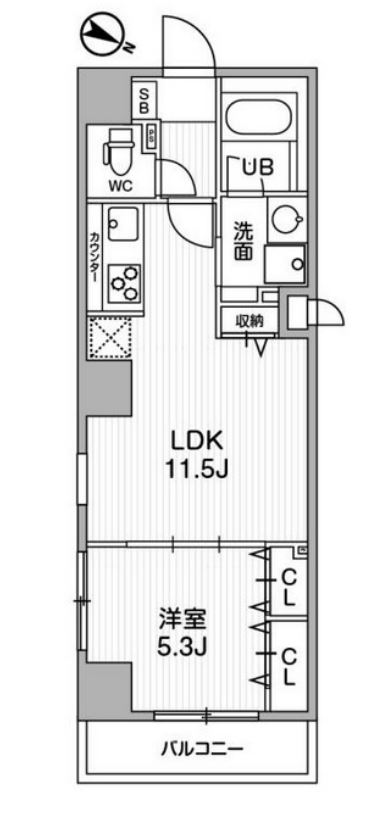 ALTERNA北品川（オルタナ北品川）　1301号室　間取り