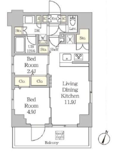 MFPRコート日本橋人形町　901号室　間取り