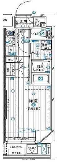 レガリス月島ベイサイドコート　106号室　間取り